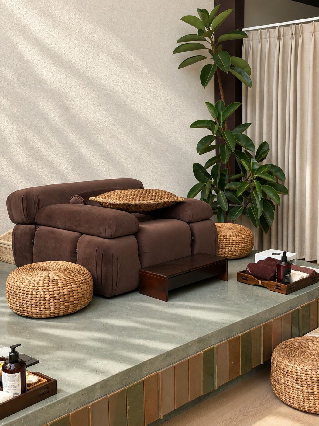 A chair in the lounge